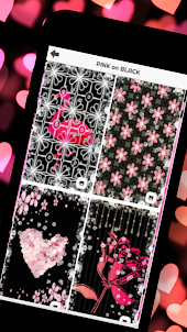 Glitter Wallpaper : Black Pink