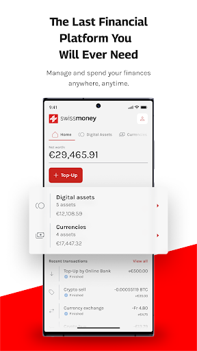 Android application swissmoney: Buy, Sell, Send screenshort