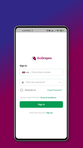 Android application GoGrapes B2B Orders screenshort
