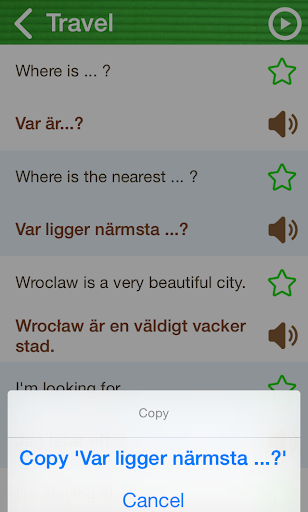 Learn Swedish Phrasebook Screen 3