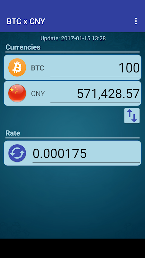 Android application Bitcoin x Chinese Yuan screenshort