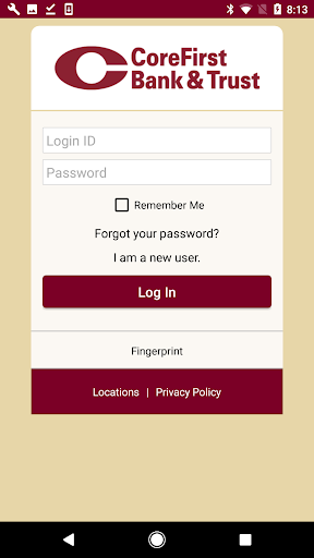 Android application CoreFirst Bank & Trust Mobile screenshort