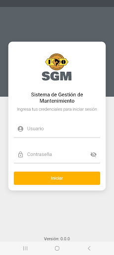 Android application FO Gestión de Mantenimiento screenshort