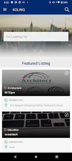 Android application KOLINQ screenshort