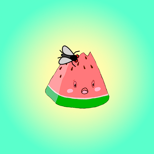 Watermelon Fly Eating