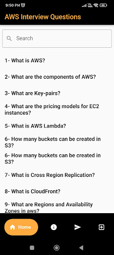 Android application AWS Interview Question screenshort