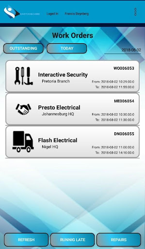 EASYJOBCARD Screen 2