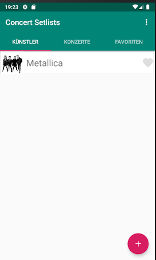 Android application Concert Setlists screenshort