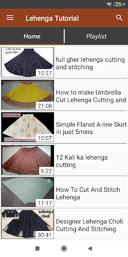 Android application Lehenga Cut & Stitch Videos screenshort