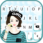 Cover Image of Download Cute Hat Girl Keyboard Background 7.2.0_0328 APK