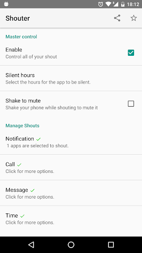 Android application Notification Reader: Shouter screenshort