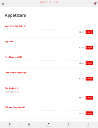 Lung Wah Hammond Ordering