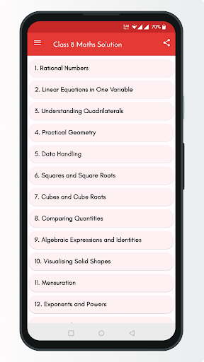 Android application Class 8 Maths NCERT Solution screenshort