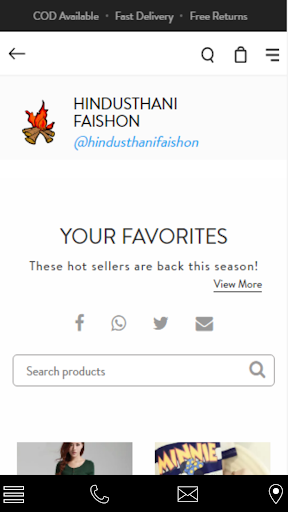 Android application HINDUSTANI FASHION screenshort