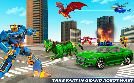 Lion Robot Car Game 2021 u2013 Flying Bat Robot Games screenshots 1