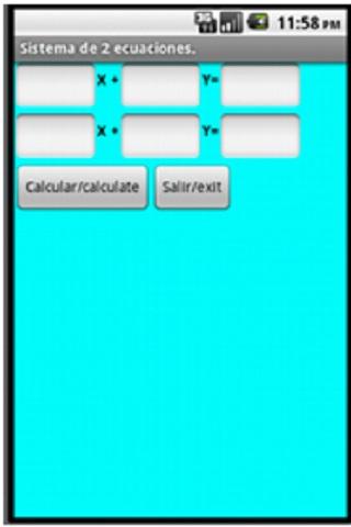 Android application sistema de dos ecuaciones screenshort