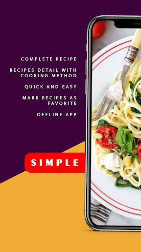 Android application Pasta Recipes Offline screenshort