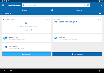 Oxford English Dict.&Thesaurus Screenshot