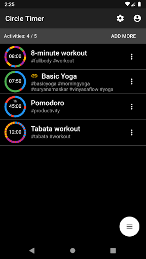Android application Circle Timer screenshort