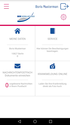 Android application BKK Werra-Meissner screenshort
