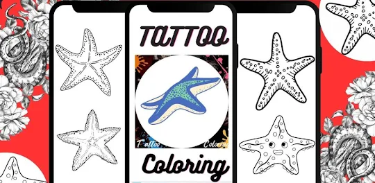 Tattoo Starfish Coloring Book