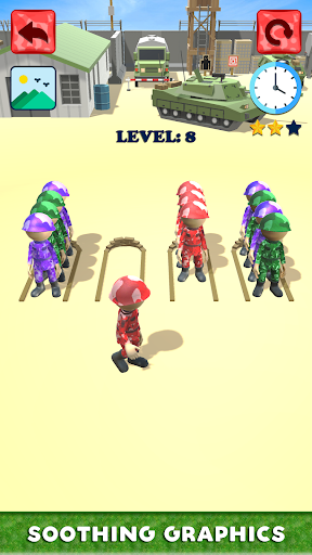 Army sort 3D! Glitter Color Screen 3