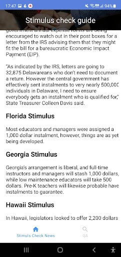 Stimulus check guide Screen 3