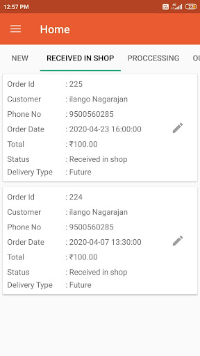 Egrocer- Stores Order App Screen 3