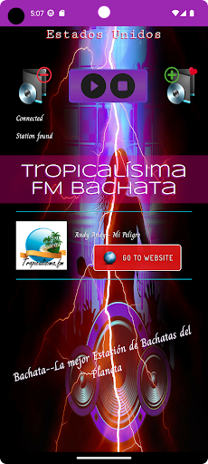Android application Radio Bachata salsa, tropical screenshort