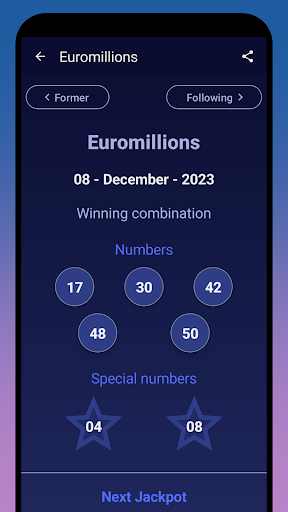 Android application European Lottery Results screenshort