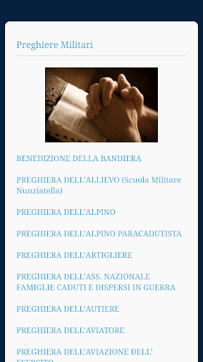 Android application Preghiere militari screenshort