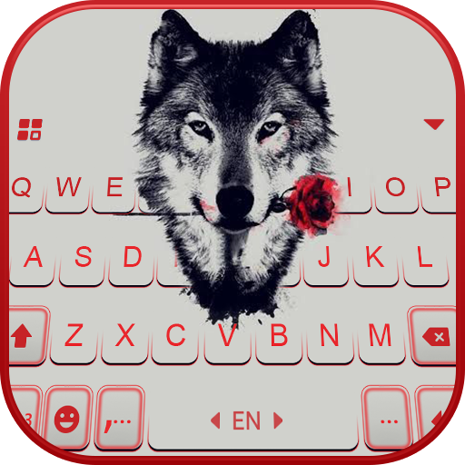 Wolf Rose Keyboard Background logo