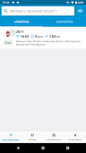 Android application Vanima tracking screenshort