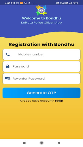Bondhu Kolkata Police Citizen Screen 3