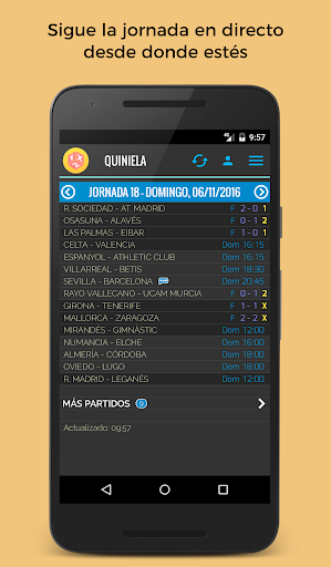 Android application Quiniela screenshort