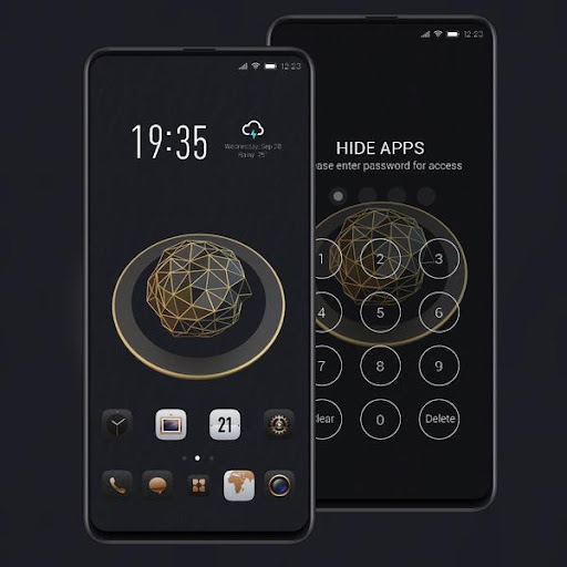 Abstract dark business gentle golden theme