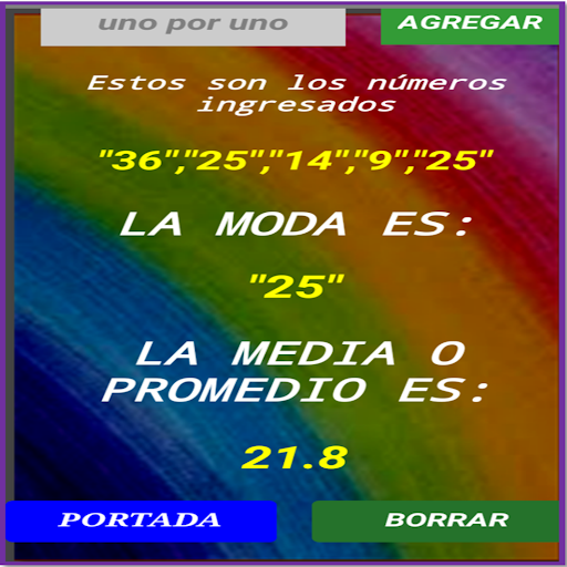 MEDIA, MEDIANA, MODA, RANGO. Screen 2