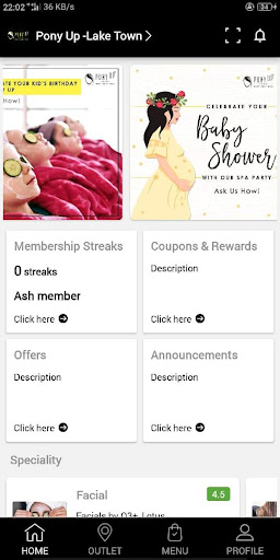 Android application PonyUp Salon screenshort