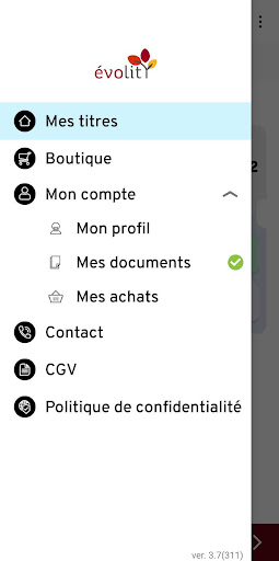Android application évolitY-Pass screenshort