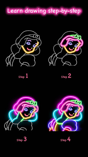 Learn To Draw Glow Princess screenshots 3