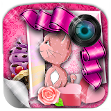 Pink Photo Stickers icon