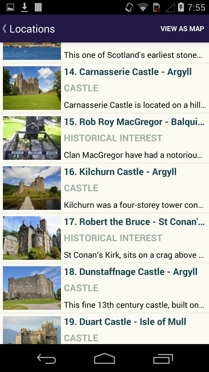 Android application Scottish Battles and Castles screenshort