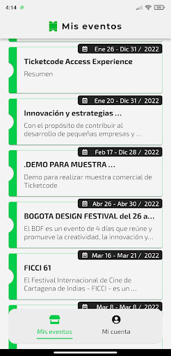 Ticketcode Organizadores Screen 2