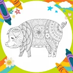 Cover Image of ダウンロード Coloring Book: Pig Mandala  APK