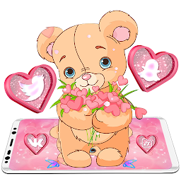 「Teddy Bear Pink Launcher Theme」圖示圖片
