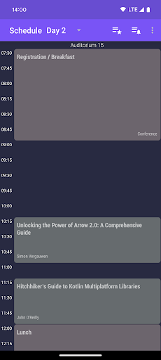 Android application KotlinConf 2024 Schedule screenshort