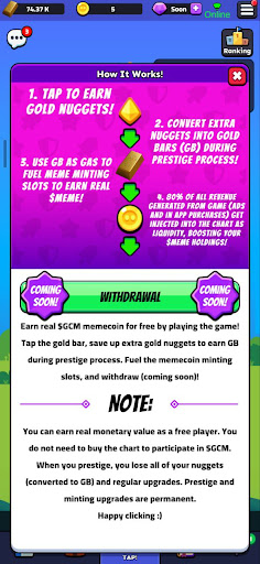 Gold Clicker Mining GCM/CMINER Screenshot 4 - AppWisp.com