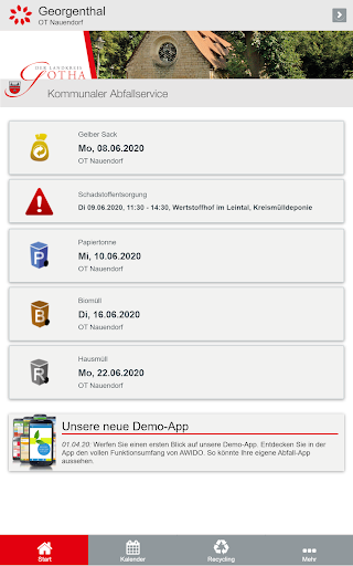 Android application Landkreis Gotha Abfall-App screenshort