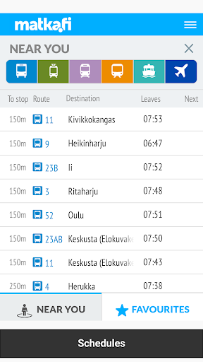 Oulu Bussi Reittiopas Screen 2