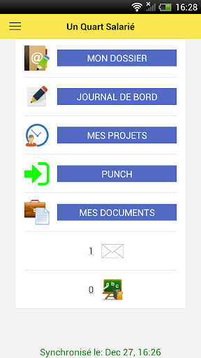 Android application 1/4 Salarié screenshort